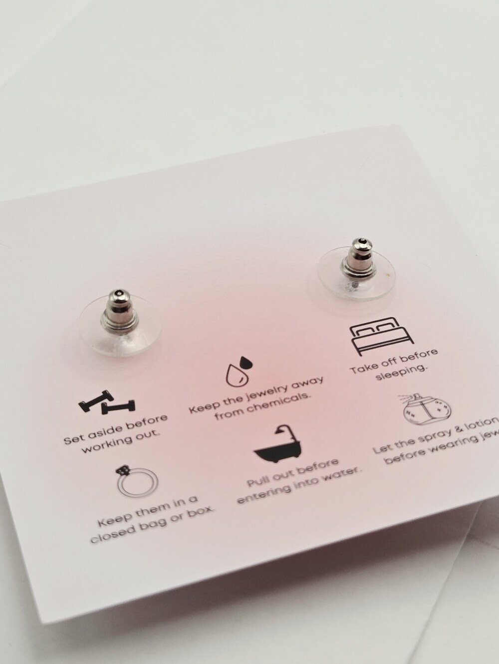 Fashion Jewelry Clear Teardrop Dangle & Clear Stud Glass Stone Earring Set Of 2 - Picture 10 of 16